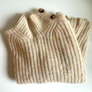 Oversized soft turtleneck sweater - jcrew - m - tan